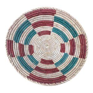 Vintage Southwestern Handwoven Straw Basket Plate Bowl Centerpiece Wall Mount